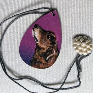 Custom pet portrait necklace